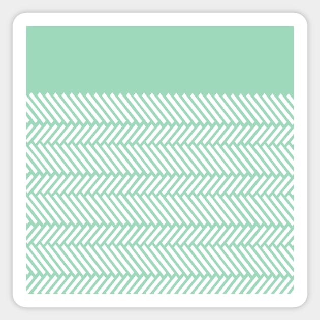 Herringbone Mint Boarder Sticker by ProjectM